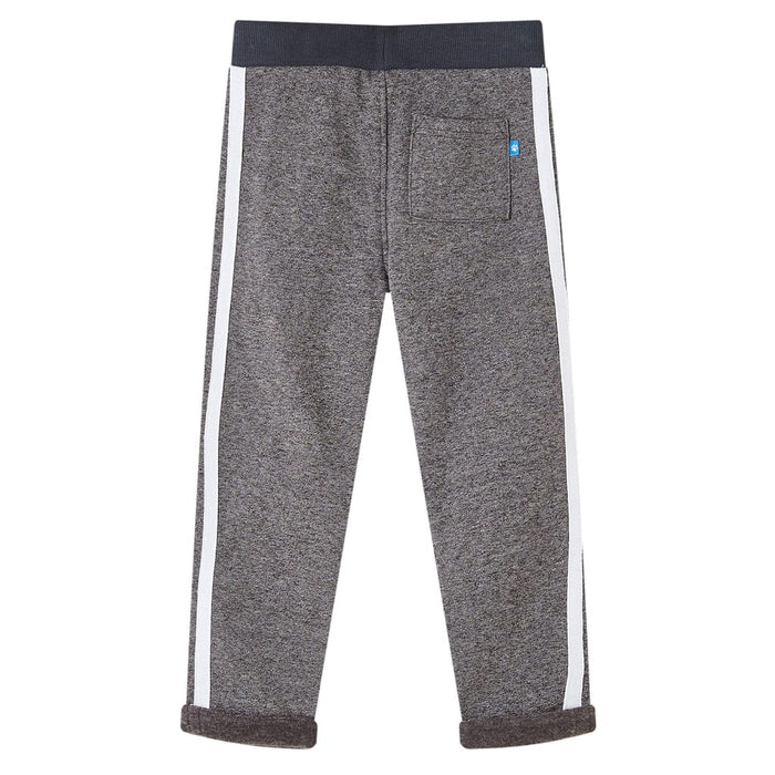 Pantaloni de trening pentru copii, gri închis melanj, 116 - WALTI WALTI
