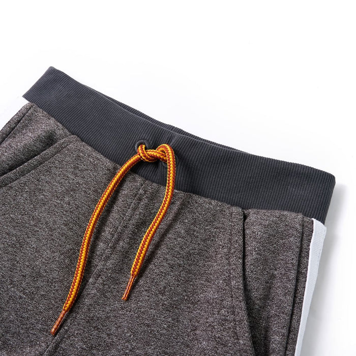 Pantaloni de trening pentru copii, gri închis melanj, 116 - WALTI WALTI