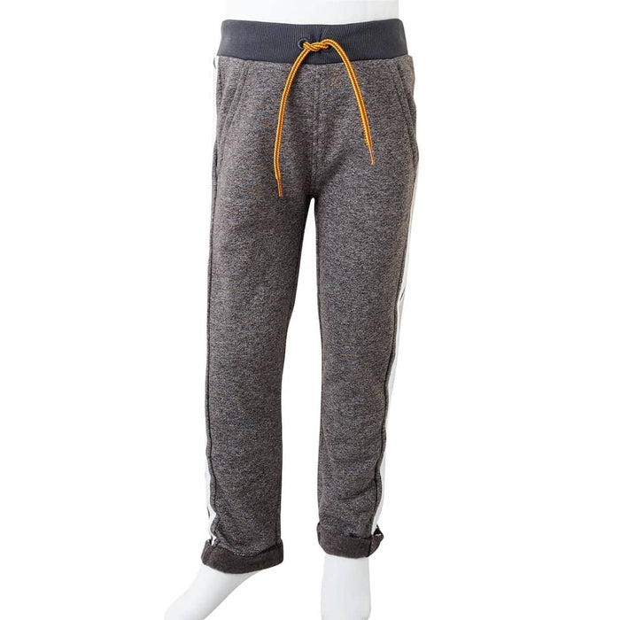 Pantaloni de trening pentru copii, gri închis melanj, 116 - WALTI WALTI