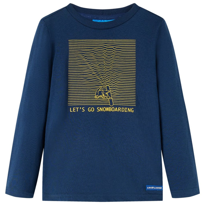 Tricou de copii cu mâneci lungi bleumarin 116 WALTI