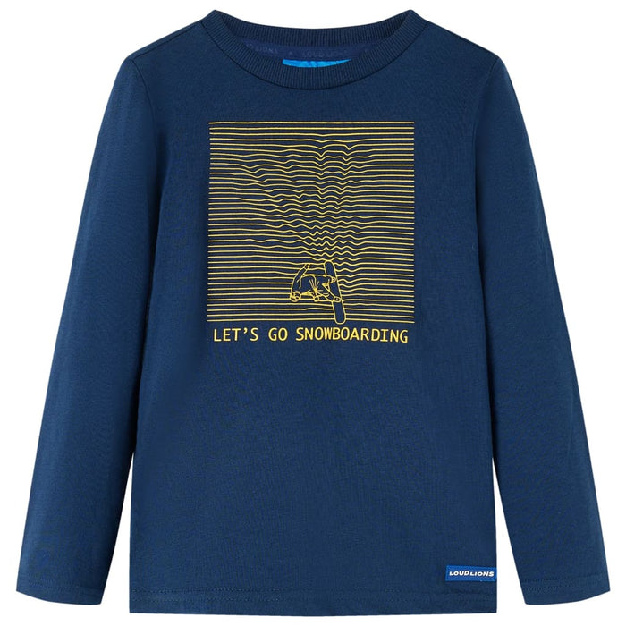 Tricou de copii cu mâneci lungi bleumarin 128 - WALTI WALTI