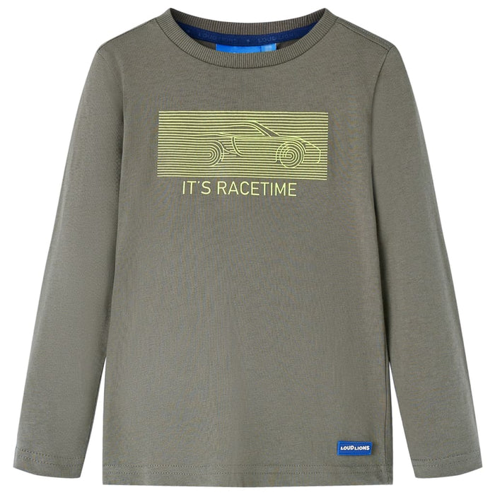 Tricou pentru copii cu mâneci lungi, kaki, 116 - WALTI WALTI