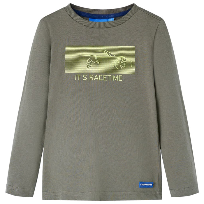 Tricou pentru copii cu mâneci lungi, kaki, 128 WALTI