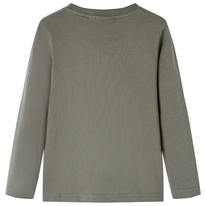 Tricou pentru copii cu mâneci lungi, kaki, 128 WALTI