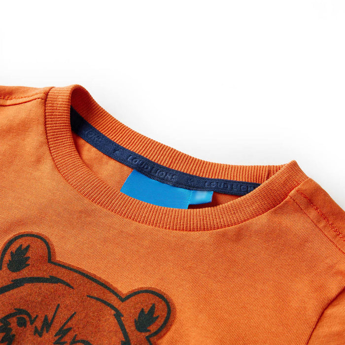 Tricou de copii cu mâneci lungi, portocaliu închis, 116 - WALTI WALTI
