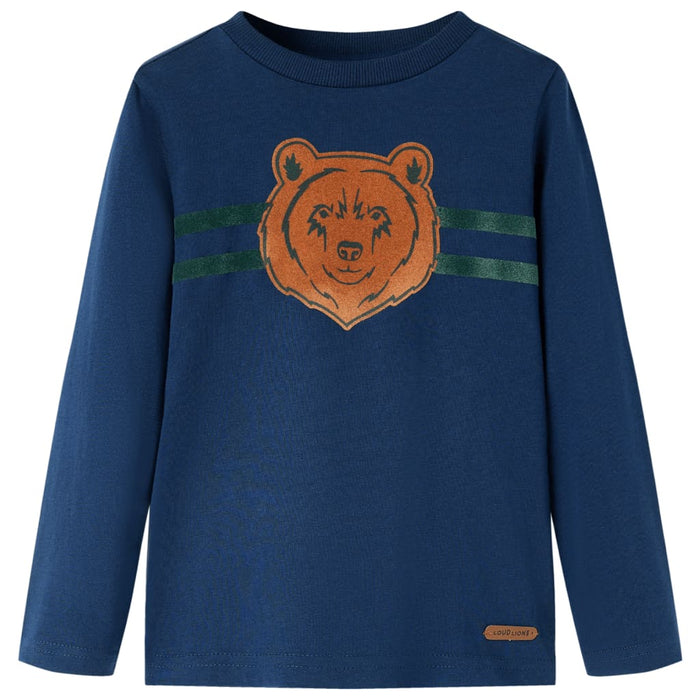 Tricou pentru copii cu mâneci lungi, bleumarin, 92 - WALTI WALTI