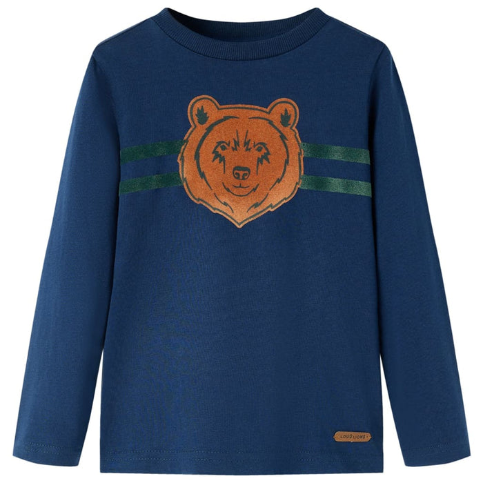 Tricou pentru copii cu mâneci lungi, bleumarin, 116 WALTI