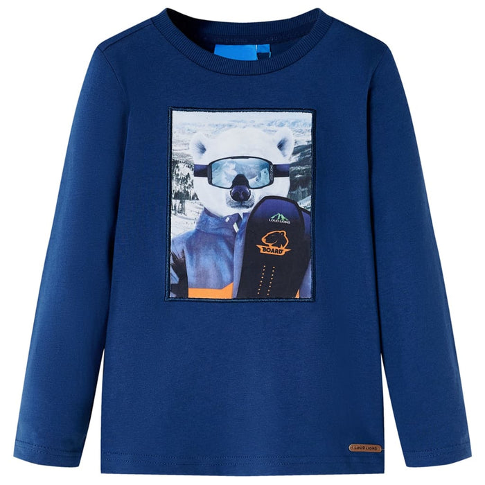 Tricou pentru copii cu mâneci lungi, bleumarin, 140 WALTI
