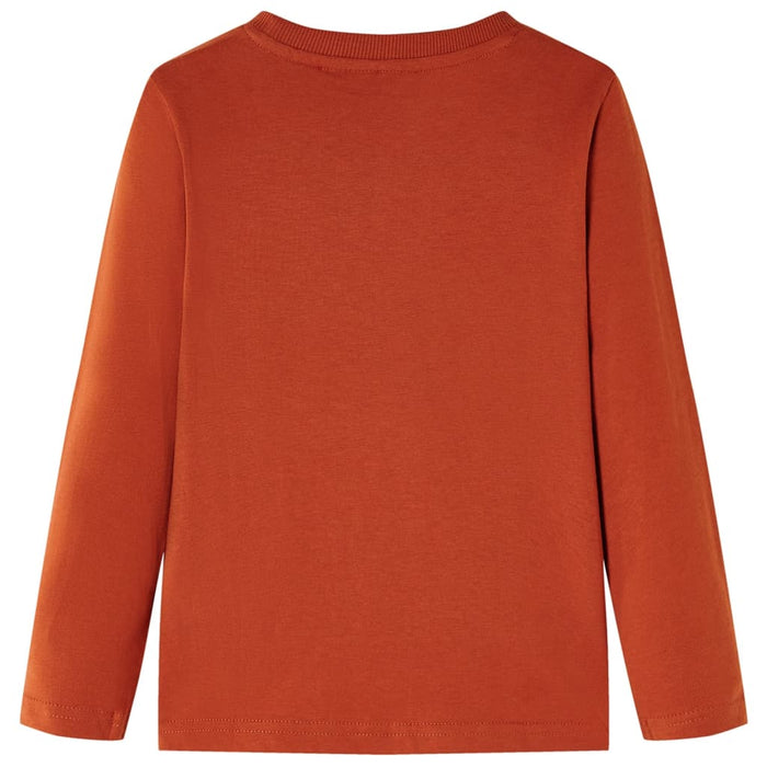 Tricou pentru copii cu mâneci lungi, ruginiu deschis, 128 WALTI