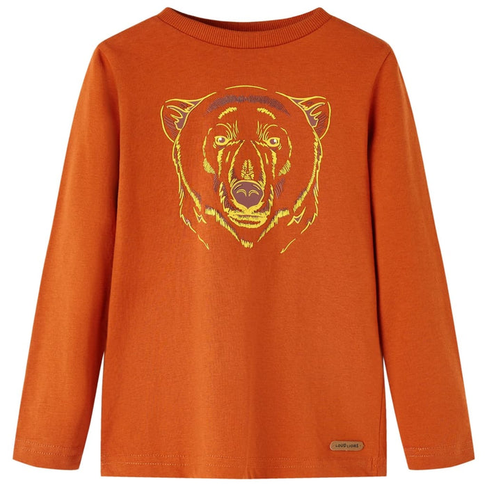 Tricou pentru copii cu mâneci lungi, ruginiu deschis, 104 WALTI