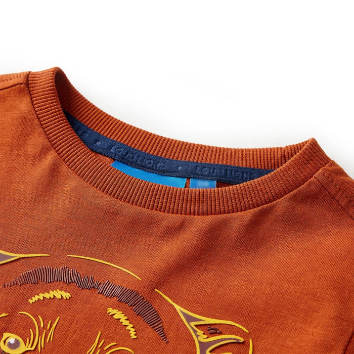 Tricou pentru copii cu mâneci lungi, ruginiu deschis, 104 WALTI