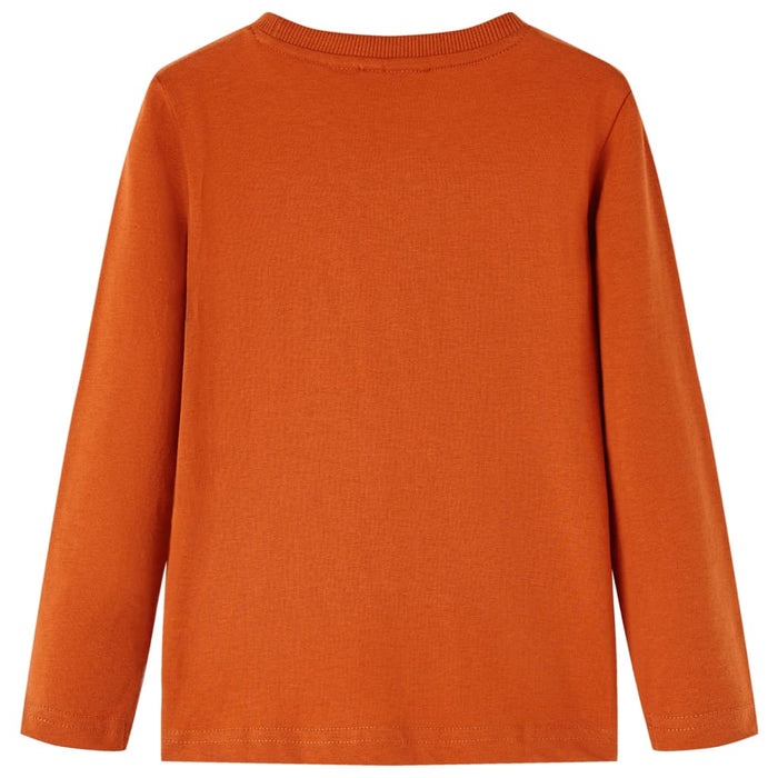 Tricou pentru copii cu mâneci lungi, ruginiu deschis, 116 WALTI