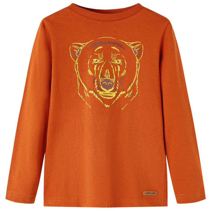 Tricou pentru copii cu mâneci lungi, ruginiu deschis, 128 WALTI