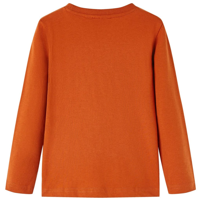 Tricou pentru copii cu mâneci lungi, ruginiu deschis, 128 WALTI