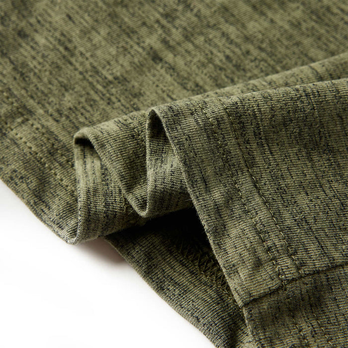 Tricou cu mâneci lungi pentru copii,, kaki melanj, 128 - WALTI WALTI