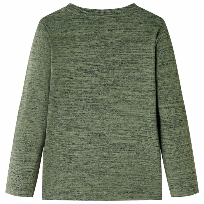 Tricou de copii cu mâneci lungi, kaki melanj, 92 WALTI