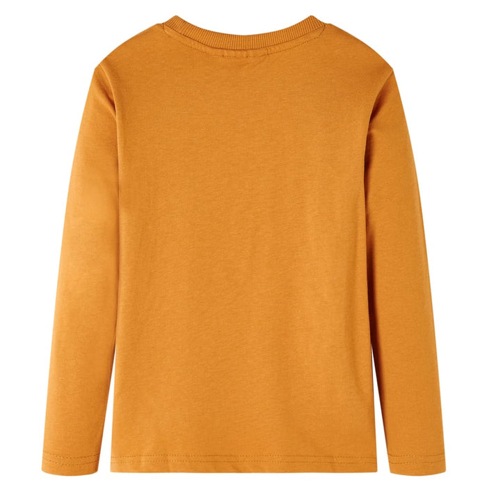 Tricou pentru copii cu mâneci lungi, ocru închis, 92 WALTI