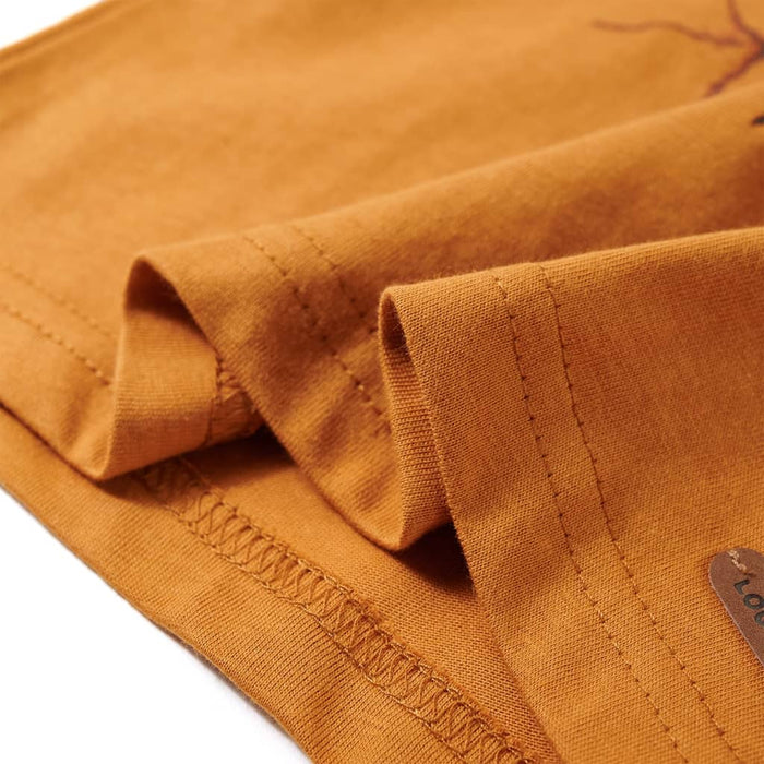 Tricou pentru copii cu mâneci lungi, ocru închis, 92 WALTI