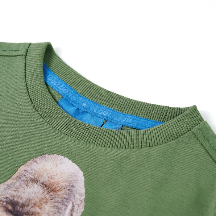 Tricou de copii cu mâneci lungi, kaki deschis, 116 WALTI