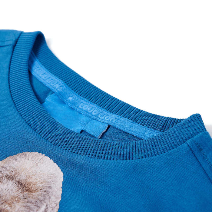 Tricou copii cu mâneci lungi, albastru petrol, 140 WALTI