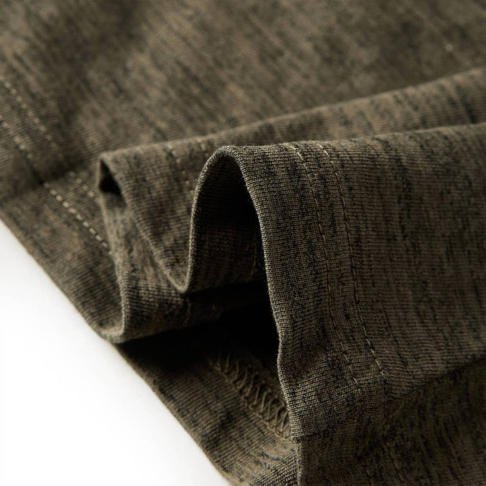 Tricou copii, mâneci lungi, kaki închis melanj, 116 - WALTI WALTI