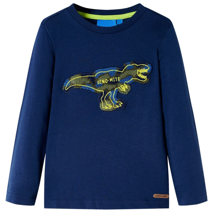 Tricou pentru copii cu mâneci lungi, bleumarin, 116 WALTI