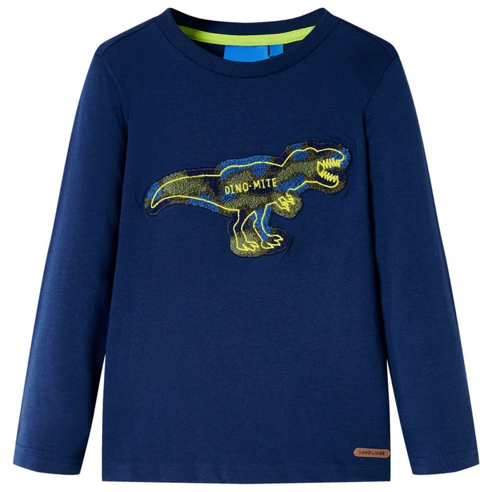 Tricou pentru copii cu mâneci lungi, bleumarin, 128 WALTI