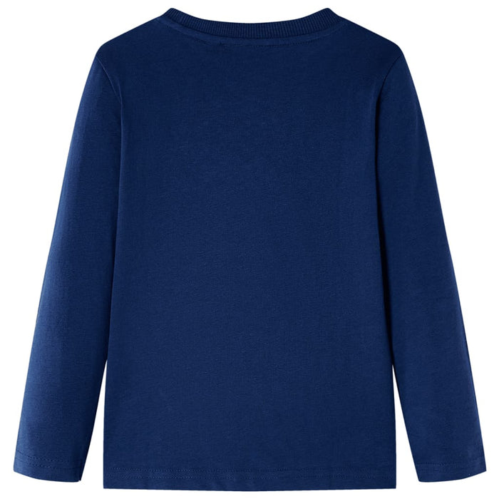 Tricou pentru copii cu mâneci lungi, bleumarin, 128 WALTI