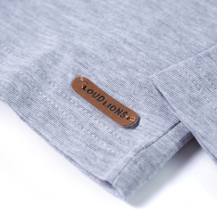 Tricou pentru copii cu mâneci lungi, gri melanj, 104 - WALTI WALTI