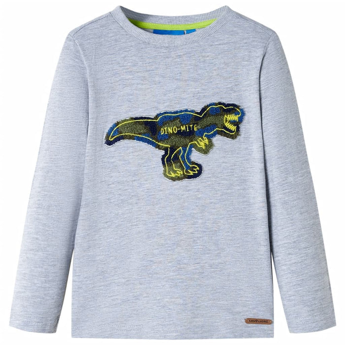 Tricou pentru copii cu mâneci lungi, gri melanj, 140 WALTI