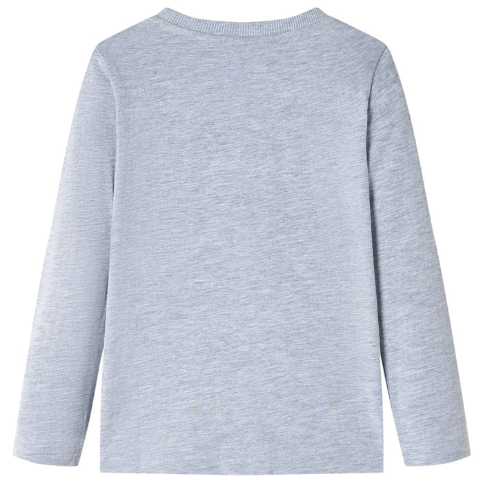 Tricou pentru copii cu mâneci lungi, gri melanj, 140 WALTI