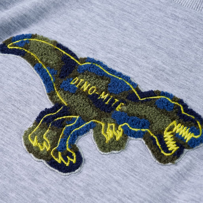 Tricou pentru copii cu mâneci lungi, gri melanj, 140 WALTI