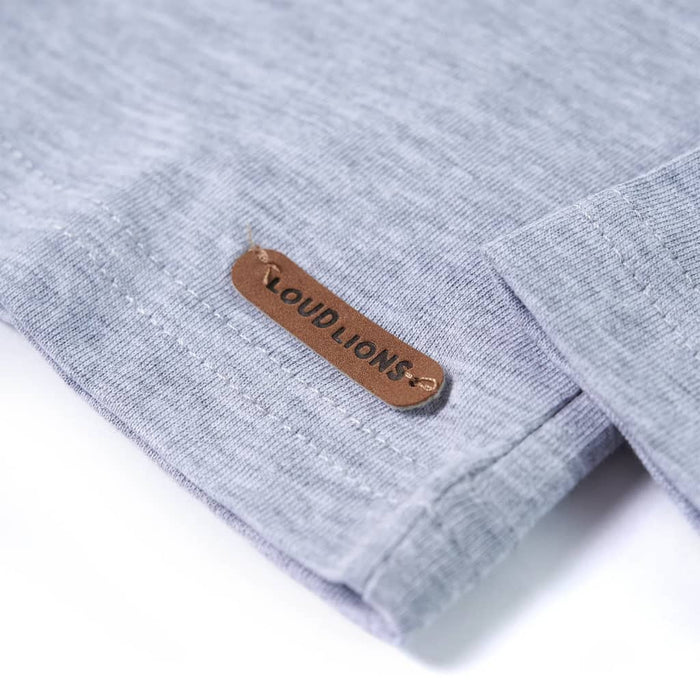 Tricou pentru copii cu mâneci lungi, gri melanj, 140 WALTI