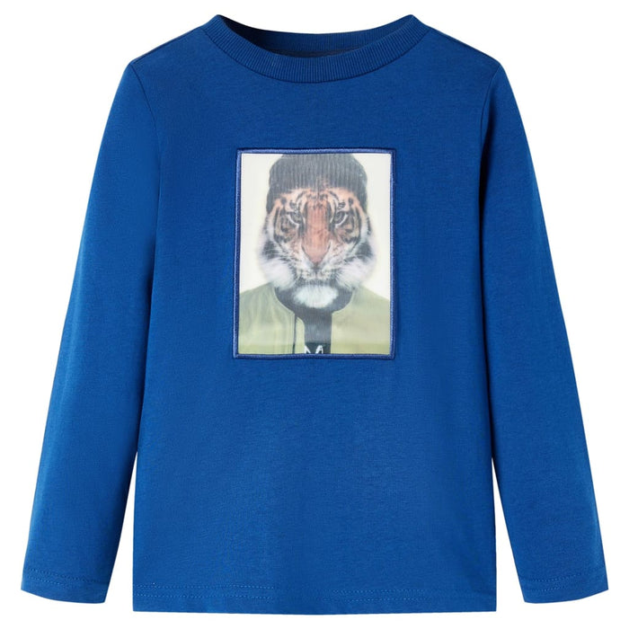 Tricou de copii cu mâneci lungi, albastru închis, 92 WALTI