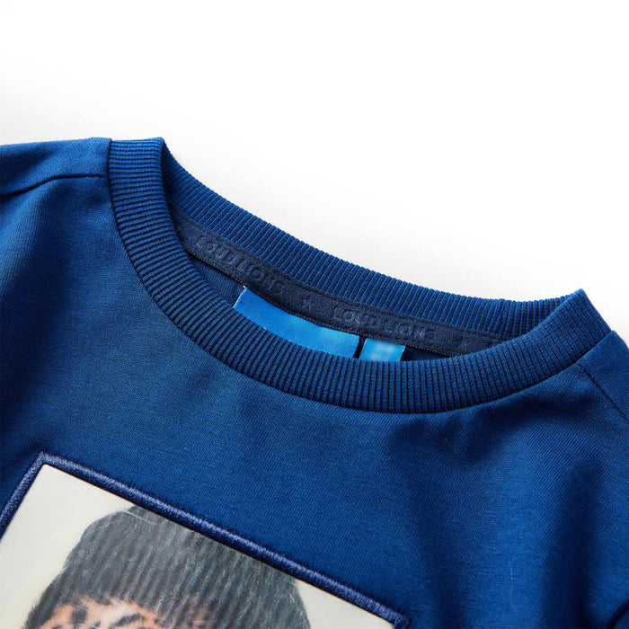 Tricou de copii cu mâneci lungi, albastru închis, 92 WALTI