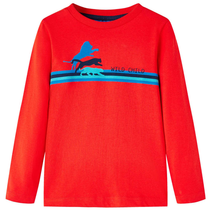 Tricou de copii cu mâneci lungi sălbatice roșu 104 - WALTI WALTI