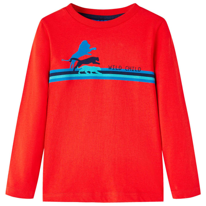 Tricou de copii cu mâneci lungi sălbatice roșu 116 WALTI