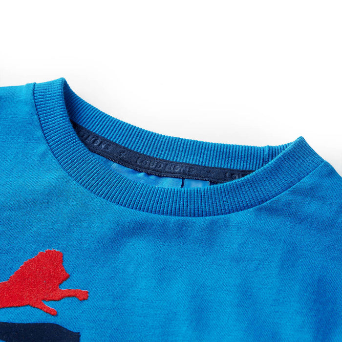 Tricou de copii cu mâneci lungi albastru cobalt 104 WALTI