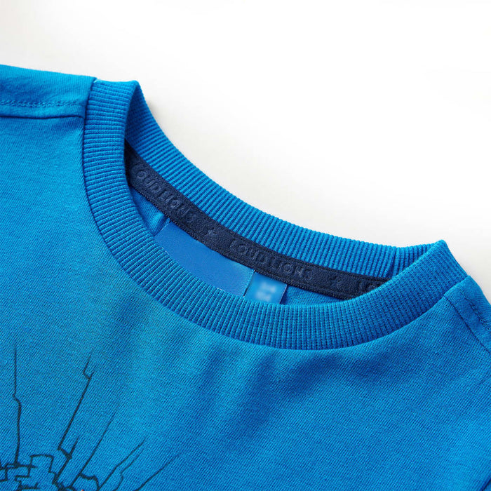 Tricou de copii cu mâneci lungi albastru cobalt, 104 WALTI