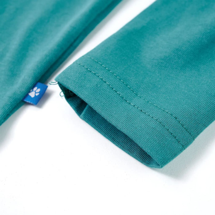 Tricou copii cu mâneci lungi albastru verzui închis 104 - WALTI WALTI