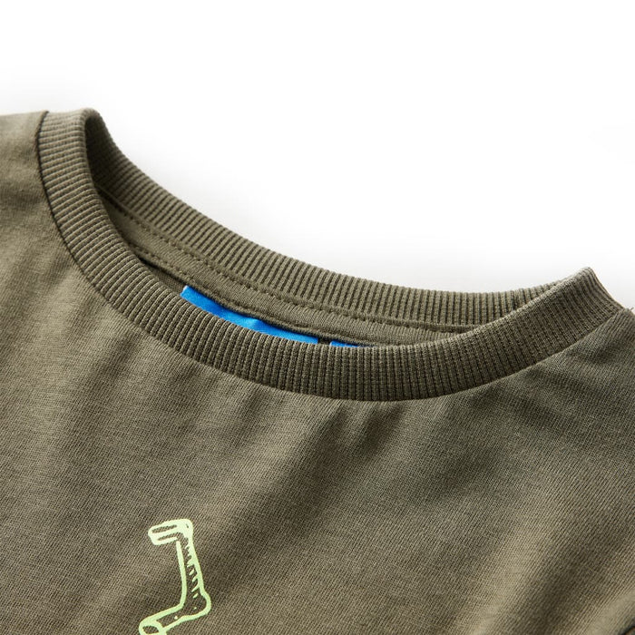 Tricou pentru copii cu mâneci lungi, kaki, 104 WALTI