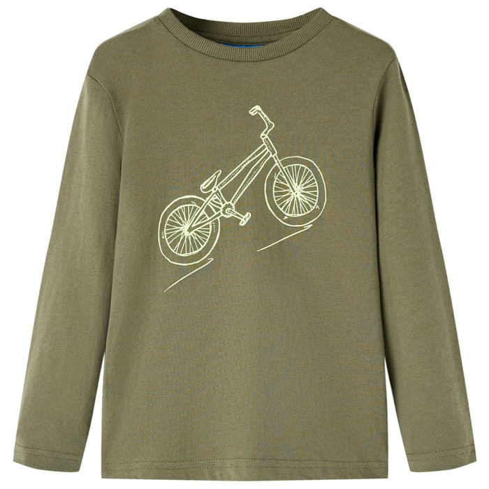 Tricou pentru copii cu mâneci lungi, kaki, 116 WALTI