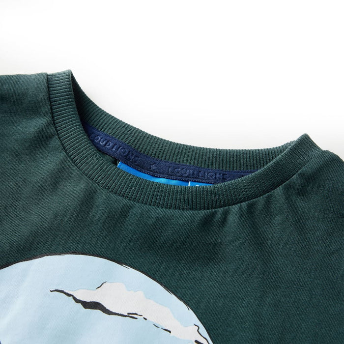 Tricou de copii cu mâneci lungi verde închis 104 - WALTI WALTI