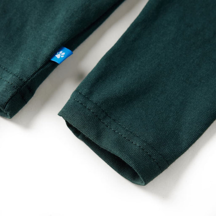 Tricou de copii cu mâneci lungi verde închis 104 - WALTI WALTI