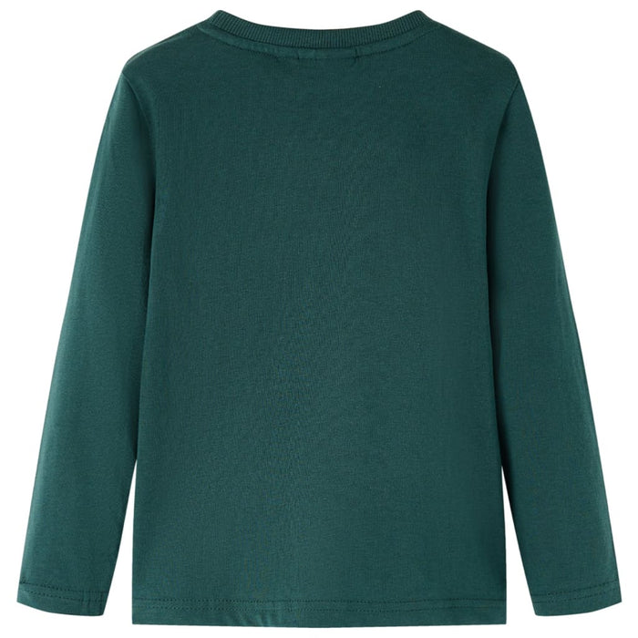 Tricou de copii cu mâneci lungi verde închis 128 - WALTI WALTI