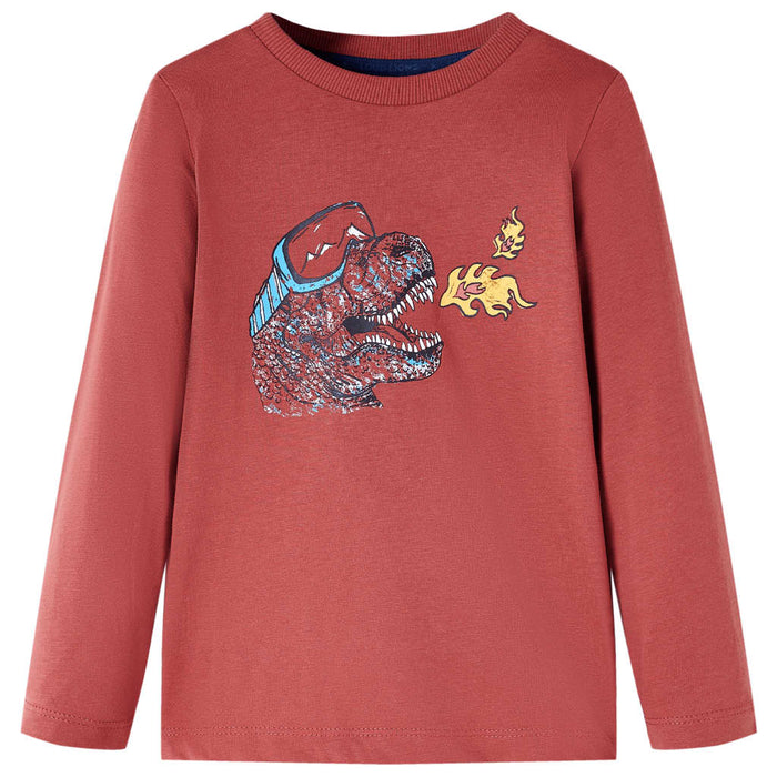Tricou pentru copii cu mâneci lungi, roșu ars, 92 WALTI