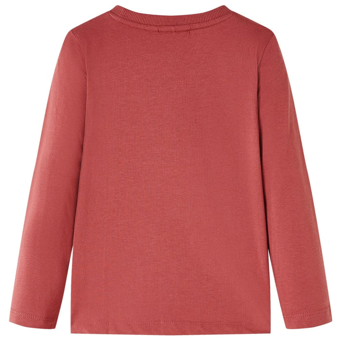 Tricou pentru copii cu mâneci lungi, roșu ars, 104 - WALTI WALTI