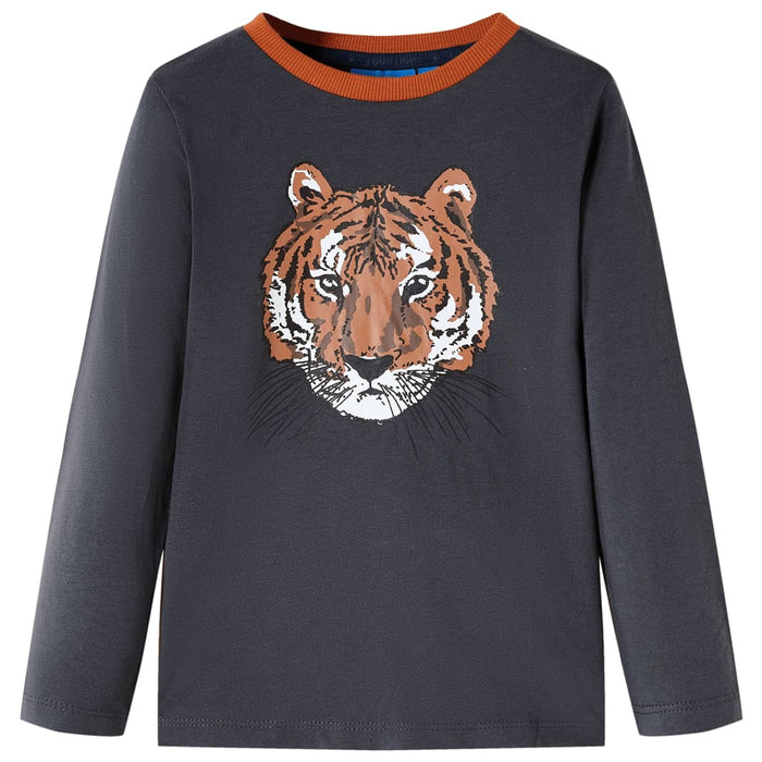 Tricou pentru copii cu mâneci lungi, antracit, 116 WALTI