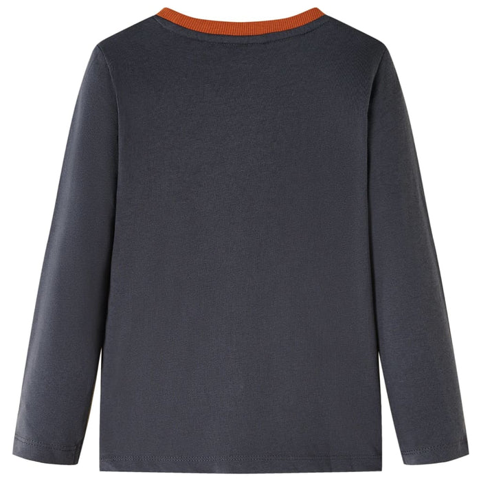 Tricou pentru copii cu mâneci lungi, antracit, 128 WALTI