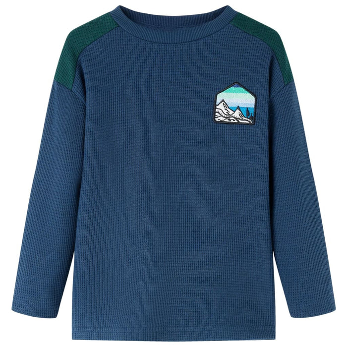 Bluzon pentru copii striat, bleumarin, 116 WALTI
